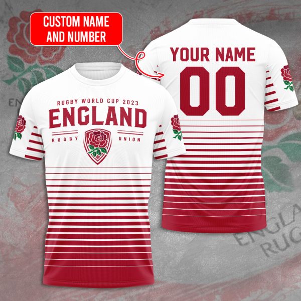 Personalized England National Rugby Union Team 3D Apparel - VANDH 900
