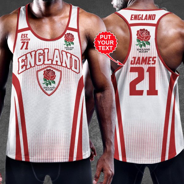 Personalized England National Rugby Union Team Y-Back Muscle Tank Top - VANDH 913