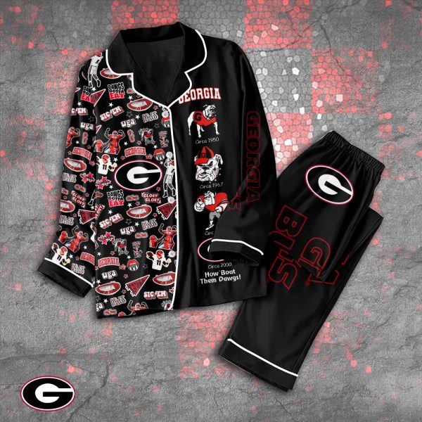 Georgia Bulldogs Button Down Pajamas Set - TANTN 2423