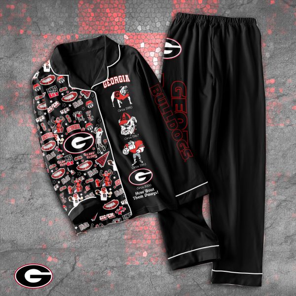 Georgia Bulldogs Button Down Pajamas Set - TANTN 2423