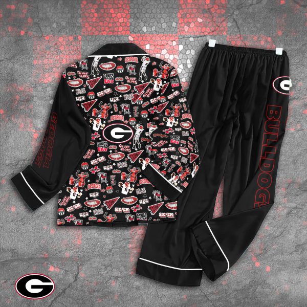 Georgia Bulldogs Button Down Pajamas Set - TANTN 2423