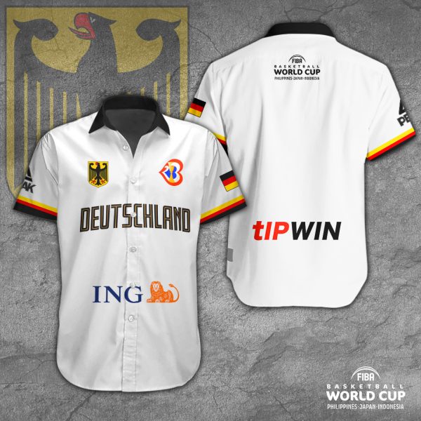 Germany Men's National Basketball Team Short Sleeve Dress Shirt - TANTN 2269