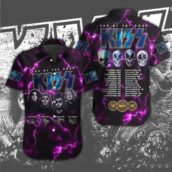 Kiss Band Short Sleeve Dress Shirt - NGHIAVT 0610