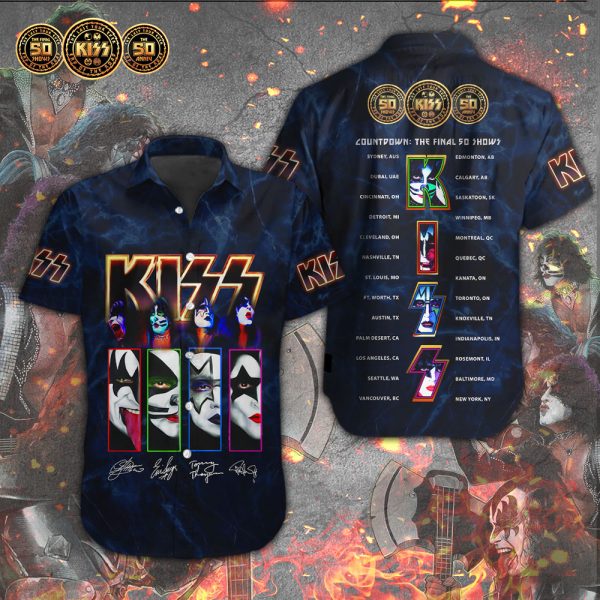 Kiss Band Short Sleeve Dress Shirt - NGHIAVT 0618