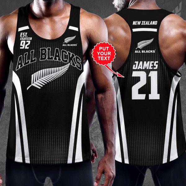 Personalized New Zealand National Rugby Union Team All Blacks Y-Back Muscle Tank Top - VANDH 898