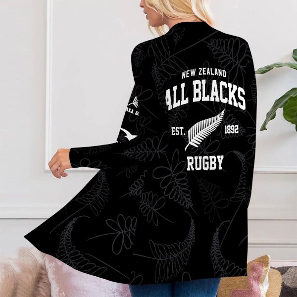 New Zealand National Rugby Union Team All Blacks Women’s Patch Pocket Cardigan – VANDH 942