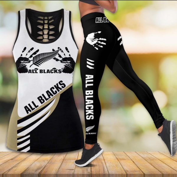New Zealand National Rugby Union Team All Blacks Hollow Tank Top Leggings - VANDH 1026
