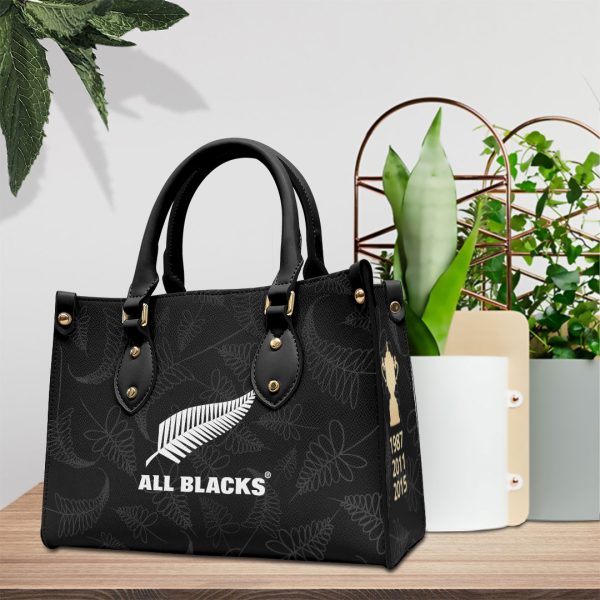 New Zealand National Rugby Union Team All Blacks Leather HandBag - VANDH 1037