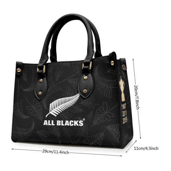 New Zealand National Rugby Union Team All Blacks Leather HandBag - VANDH 1037