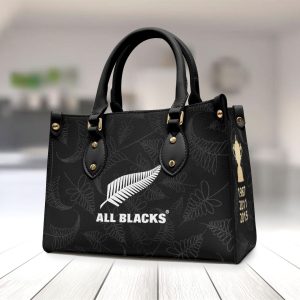 New Zealand National Rugby Union Team All Blacks Leather HandBag - VANDH 1037