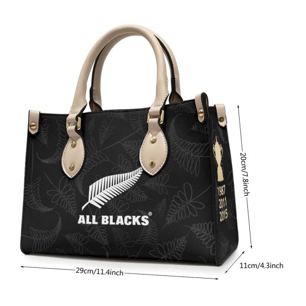 New Zealand National Rugby Union Team All Blacks Leather HandBag - VANDH 1037