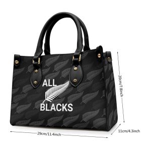 New Zealand National Rugby Union Team All Blacks Leather HandBag - VANDH 1028