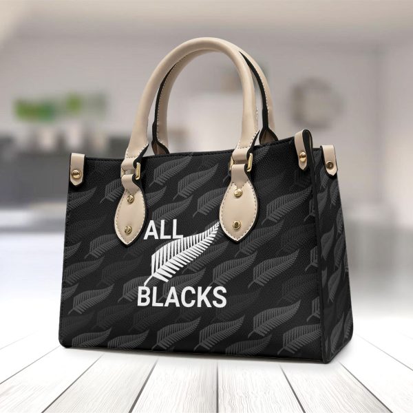 New Zealand National Rugby Union Team All Blacks Leather HandBag - VANDH 1028