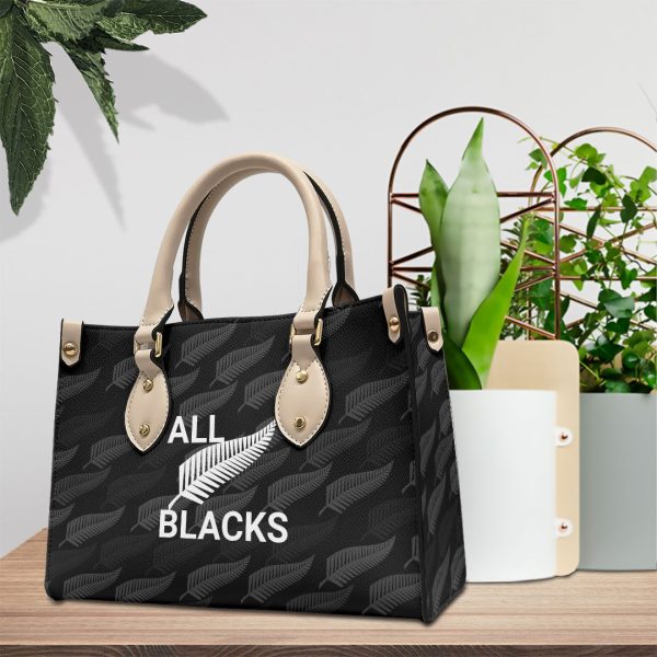 New Zealand National Rugby Union Team All Blacks Leather HandBag - VANDH 1028
