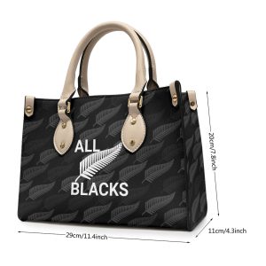 New Zealand National Rugby Union Team All Blacks Leather HandBag - VANDH 1028