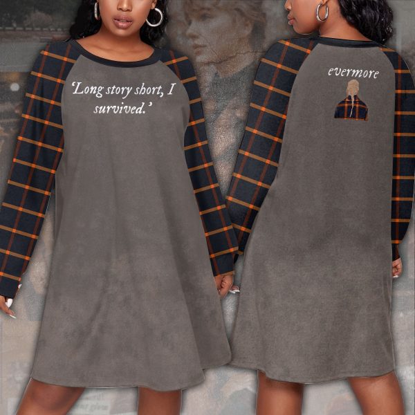 Taylor Swift Dress With Raglan Sleeve (Plus Size) – VANDH 953