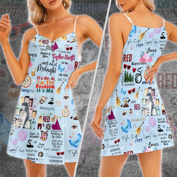 Taylor Swift Women's V-neck Sleeveless Cami Dress - VANDH 876.1