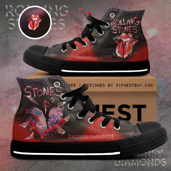 The Rolling Stones High Top Canvas Shoes - TANTN 2445