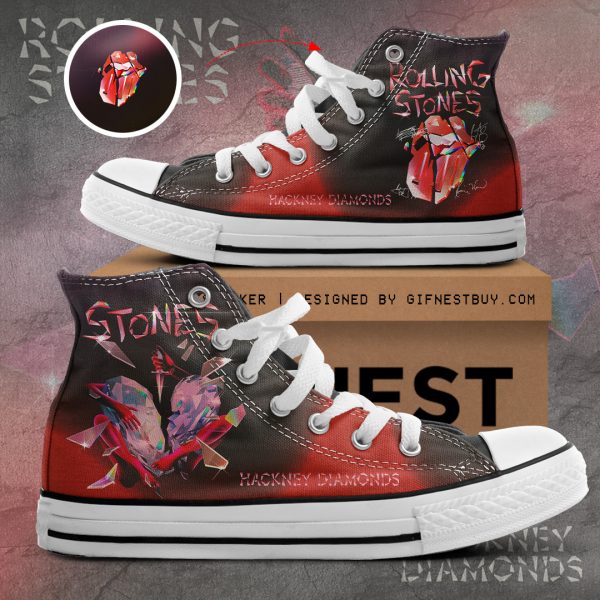 The Rolling Stones High Top Canvas Shoes - TANTN 2445
