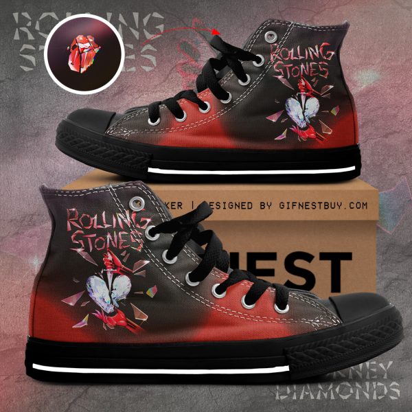 The Rolling Stones High Top Canvas Shoes - TANTN 2443