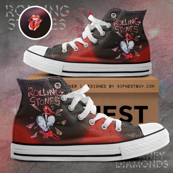 The Rolling Stones High Top Canvas Shoes - TANTN 2443