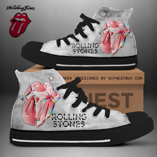 The Rolling Stones High Top Canvas Shoes - TANTN 2444