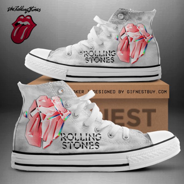 The Rolling Stones High Top Canvas Shoes - TANTN 2444