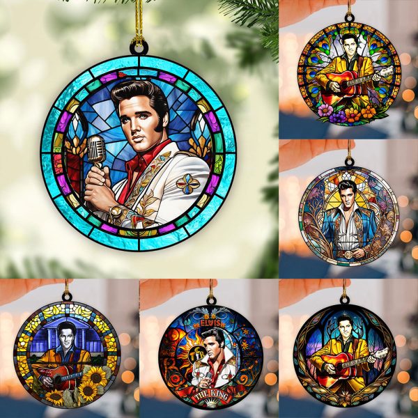 6PCS Elvis Presley 2-Side Printed Acrylic Ornament Set - VANDH 1060