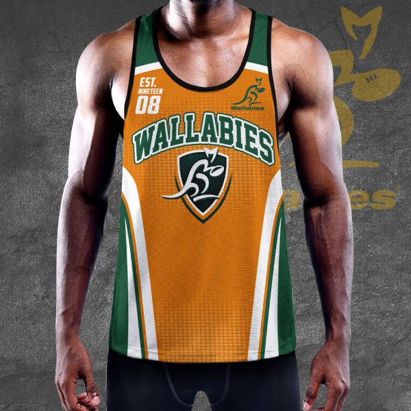 Personalized Australia National Rugby Union Team Wallabies Y-Back Muscle Tank Top - VANDH 896
