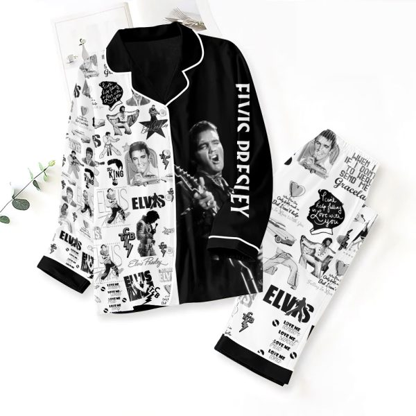 Elvis Presley Button Down Pajamas Set – ANHNV2072