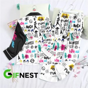 Blink-182 Button Down Pajamas Set – VANDH 1264
