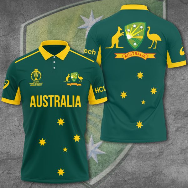 Cricket World Cup 2023 x Australia 3D Polo Shirt - VANDH 1214