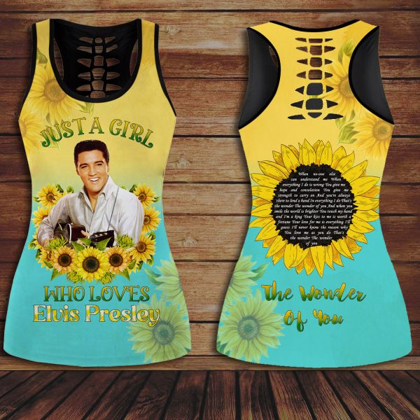 Elvis Presley Hollow Tank Top Leggings - VANDH 1381