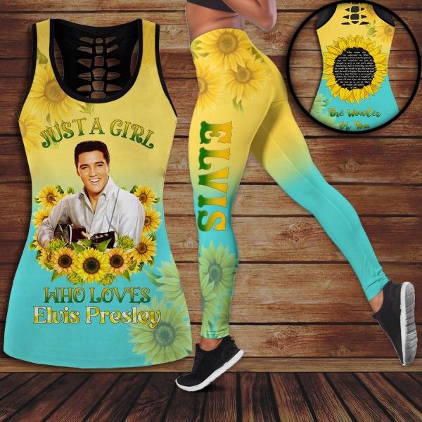 Elvis Presley Hollow Tank Top Leggings - VANDH 1381