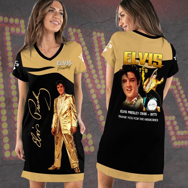Elvis Presley V-Neck Cotton Dress - VANDH 1416