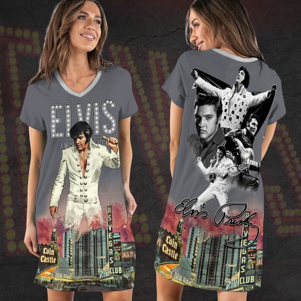 Elvis Presley V-Neck Cotton Dress - VANDH 1418
