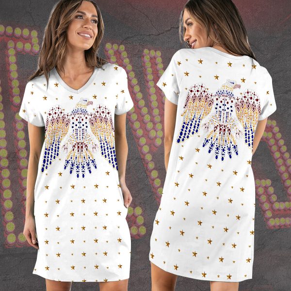 Elvis Presley V-Neck Cotton Dress - VANDH 1408