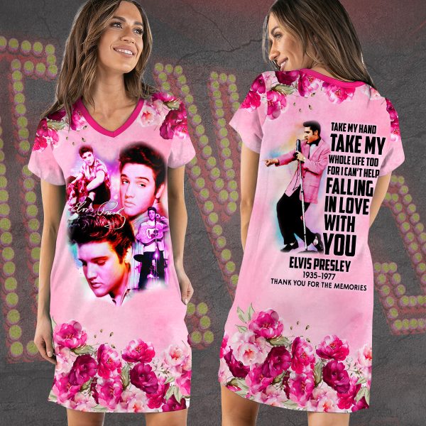 Elvis Presley V-Neck Cotton Dress - VANDH 1419