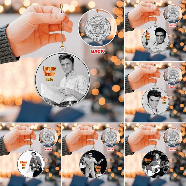 6PCS Elvis Presley 2-Side Printed Acrylic Ornament Set - TANTN 2801