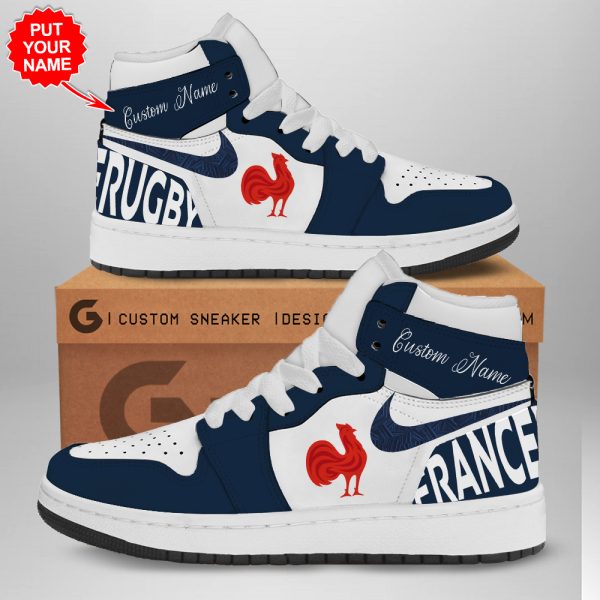 Personalized France x Rugby World Cup AJ 1 Sneaker - TANTN 2651