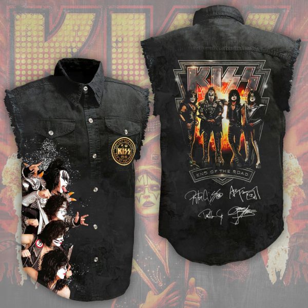 Kiss Band 3D Lightweight Sleeveless Denim Shirt - HOATT 3467