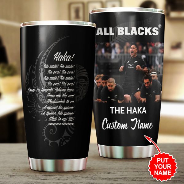 Personalized New Zealand National Rugby Union Team All Blacks Tumbler Cup - VANDH 1185