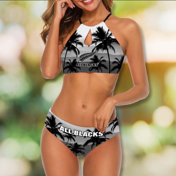 New Zealand National Rugby Union Team All Blacks Cami Keyhole Swimsuit - VANDH 1380