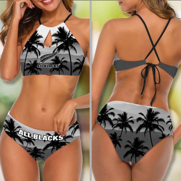 New Zealand National Rugby Union Team All Blacks Cami Keyhole Swimsuit - VANDH 1380