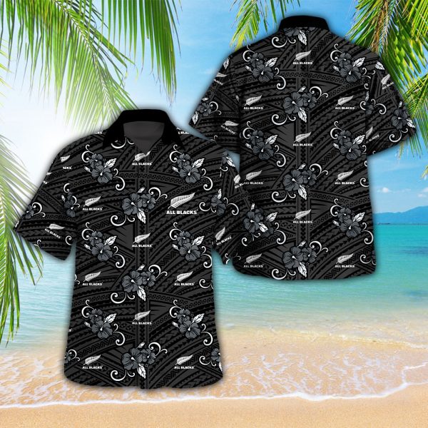 New Zealand National Rugby Union Team All Blacks 3D Hawaii Shirt - VANDH 1337