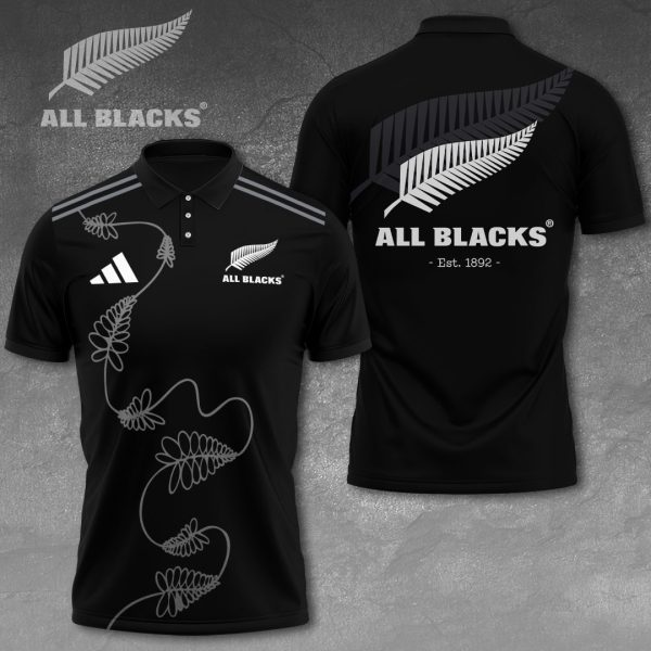 New Zealand National Rugby Union Team All Blacks 3D Polo Shirt - VANDH 1244