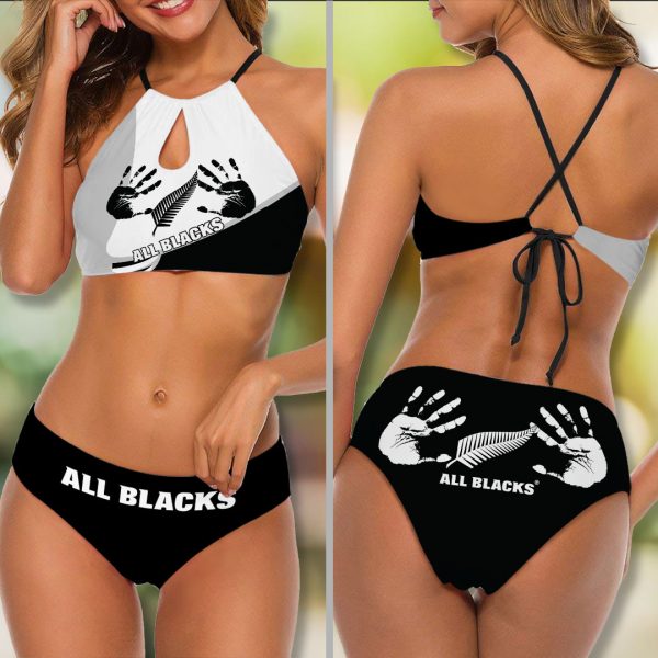 New Zealand National Rugby Union Team All Blacks Cami Keyhole Swimsuit - VANDH 1356