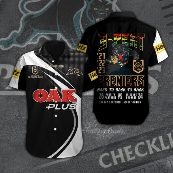 Penrith Panthers Short Sleeve Dress Shirt - TANTN 2591