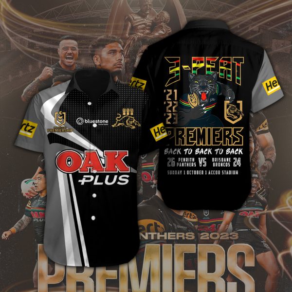 Penrith Panthers Short Sleeve Dress Shirt - TANTN 2684