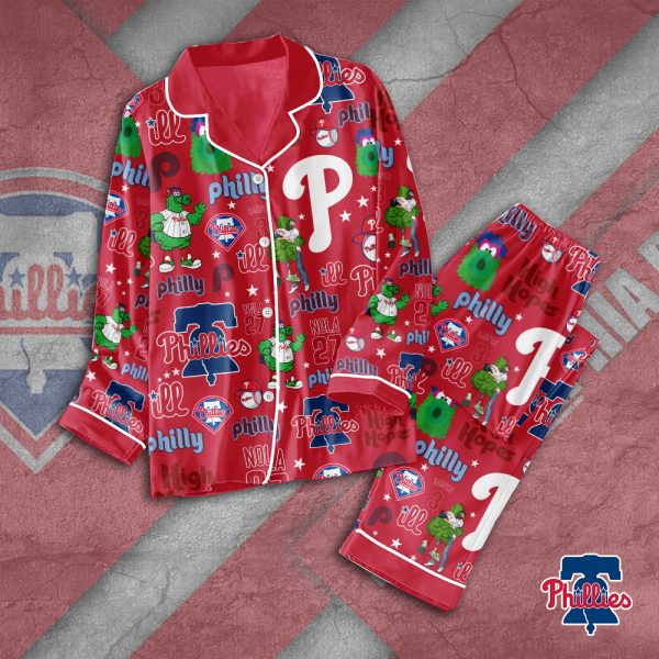 Philadelphia Phillies Button Down Pajamas Set – TANTN 2814